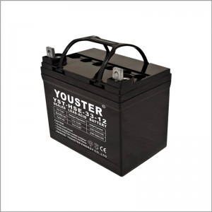 Tehtaan suora myynti AGM 12V33AH Pitkä käyttöikä syvän syklin lyijyhappo -akku aurinkokunnan järjestelmästä