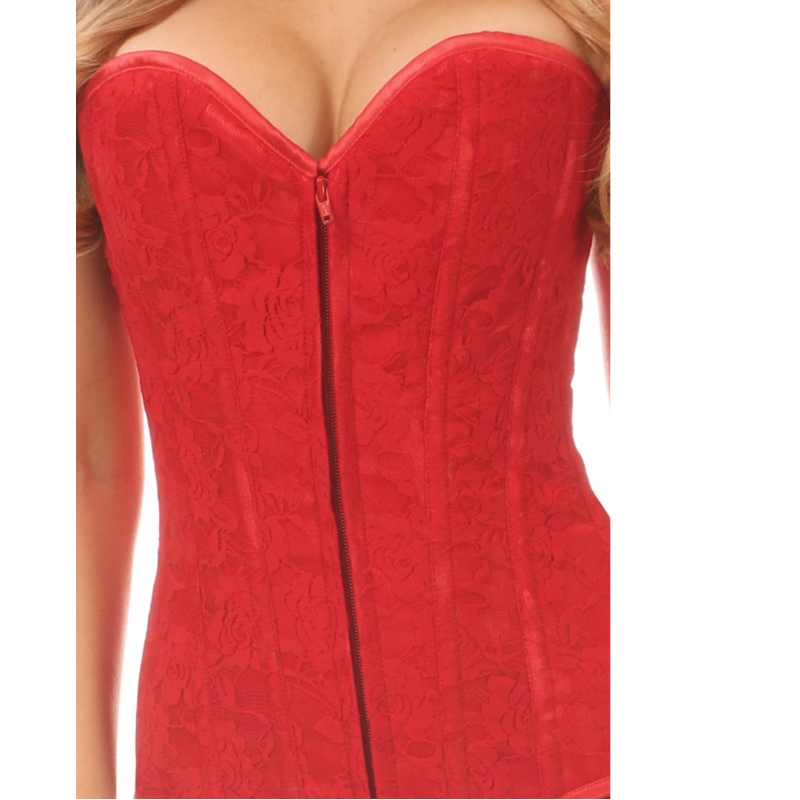 PUNAINEN LACE OVERBUST CORSET