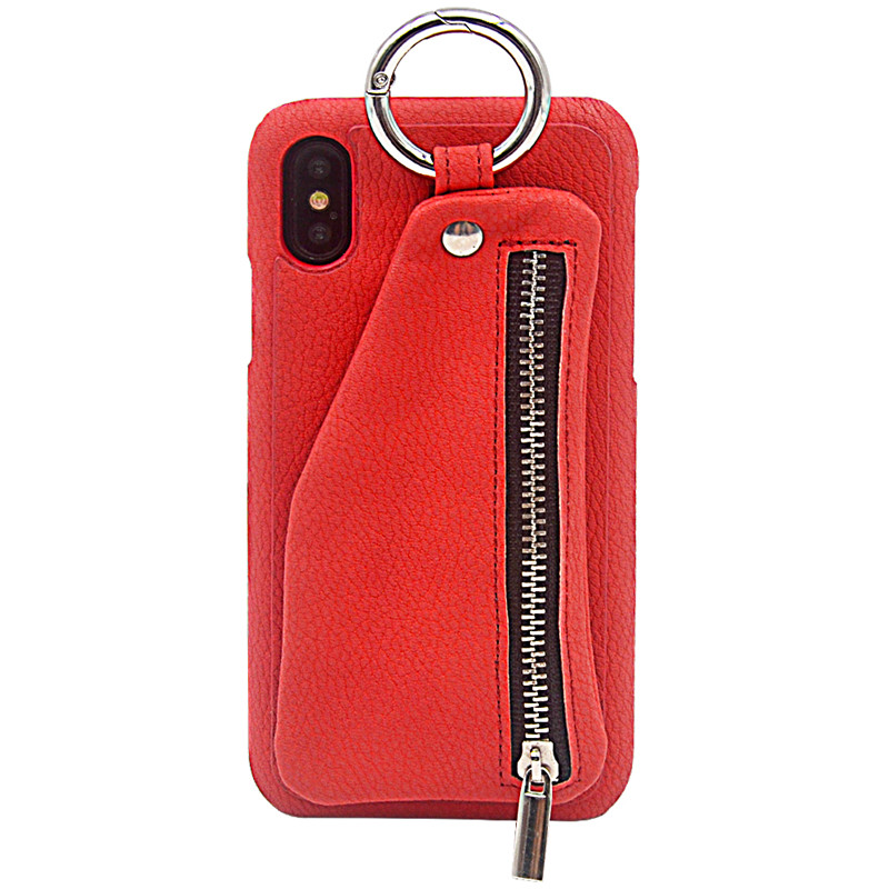 Apple iPhone 8 matkapuhelimen suojakotelo, käsikäyttöinen nahkainen suojakotelo, pieni lompakkosäilytys matkapuhelimen laukku, putoamiskestävä ja tärinänkestävä nahka Kiina Punainen matkapuhelimen suojakotelo