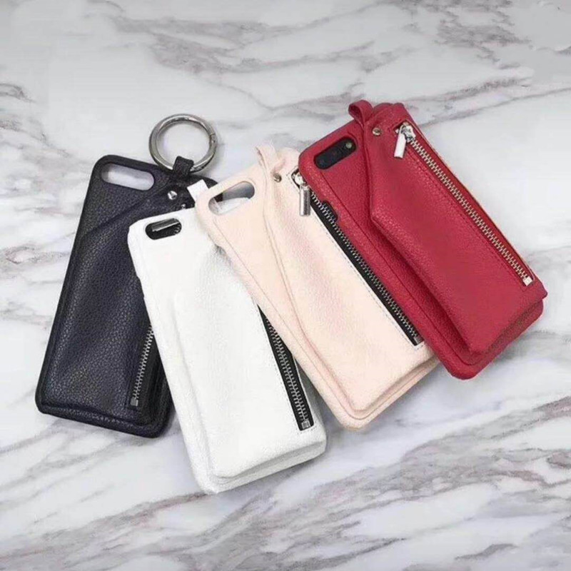 Apple iPhone 8 matkapuhelimen suojakotelo, käsikäyttöinen nahkainen suojakotelo, pieni lompakkosäilytys matkapuhelimen laukku, putoamiskestävä ja tärinänkestävä nahka Kiina Punainen matkapuhelimen suojakotelo