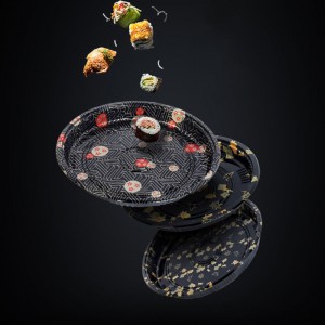 Mukauta pyöreä sushi -box, ekologinen kierrätettävä kertakäyttöinen sushilaatikko kannen kanssa