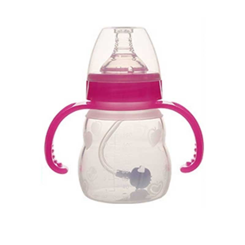 Korkealaatuinen BPA-ilmainen silikonipullojen leveä kalibe kahvan kanssa vauvan vastainen flatulanssi kannettavat vauvatuotteet BPA ilmaiseksi