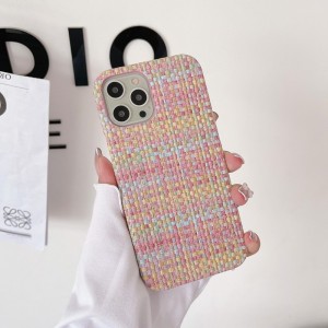 Apple iPhone14pro pieni tuoksupuhelin, käsintehtynahkakotelo korkealaatuisella kangaskuviolla