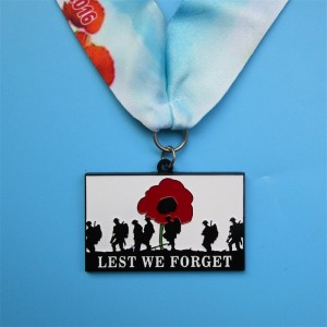 Henkilökohtaiset kunniapalkinnot metalli 3D -mustana päällystetyt sotilasmitalit