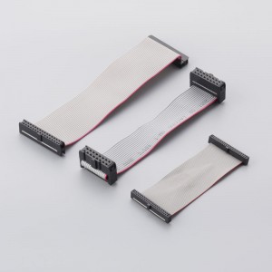 2,54 Pitch FC-6/8/10/14/16/20/40/50-nasta yksinkertainen härkä torvi IDC-etäisyydellä Pierces Flat Ribbon -laajennustietokaapeli punaisella reunalla