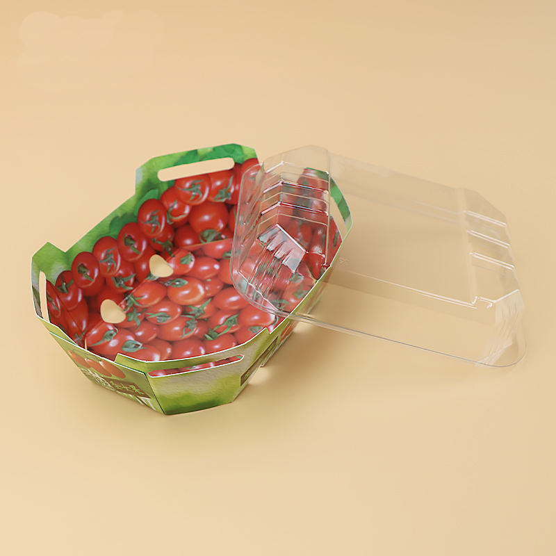 Mukautetut muoviset pahvilaatikot hedelmien punnet -pakkausastialle kannen kanssa