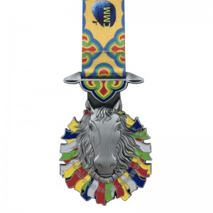 Erityinen suunnittelu antiikki hopeapinnoitetut 4D -urheilumitalit janauhan muistomitalit