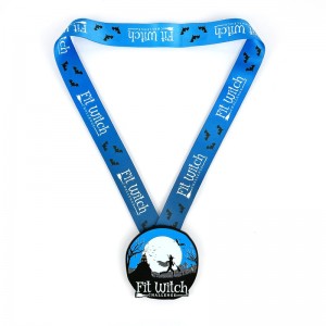 7/8-tuumainen matta black metal mitali Halloween Luminous Night -mitalit