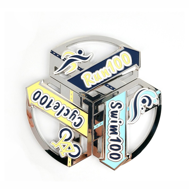 Die Cast Mitals Gold Metal Award 3D Triathlon -mitali Sport -mitali