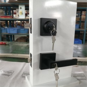 Neliön sisäänkäynnin vipu, jossa on yksisylinterin kuollut jauhu,näppäimistön kaltainen yhdistelmälukko, raskas sisäänkäynnin oven lukkoset, matta musta 1 pakkaus