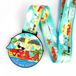 Räätälöity logonauhalla tyhjillä kultahopeamitalilla mukautettu metalli urheilu Brasilian vihreä pyöreä maratonmitali