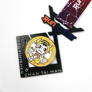 Gag tukkumyynti räätälöity logosuunnittelu metalliseos juoksevan maratonin urheilukuntamitali