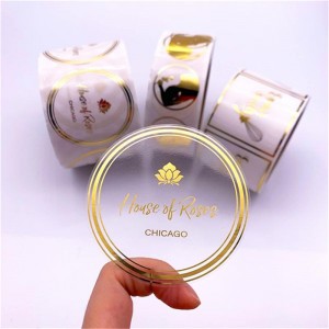 Pyöreä bronzing -etikettitarra, pronssien läpinäkyvä etiketti, räätälöity bronzing -etikettitarra