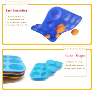 Tyyppiset silikoni -muffinssipannu - muffinit ja cupcakes -muottit, silikonipakkausmuotit, 12 reikän munktimuotit keto -bageleille, välttämättömiin työkaluihin juhliin ja festivaaleille.