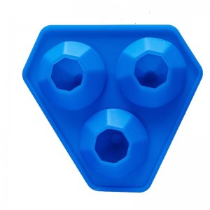 3 reikää silikoni timanttijääteljen timantti silikoni muottialustaan ​​viski kylpypommeille, karkit, saippua ja DIY -käsityöt, astianpesukoneet turvalliset, uudelleenkäytettävät