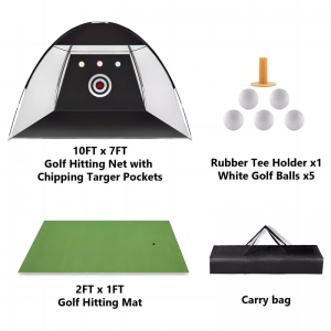 Ulkoiluharjoittelu Golf lyö verkkoverkkoja harjoittelua matolla