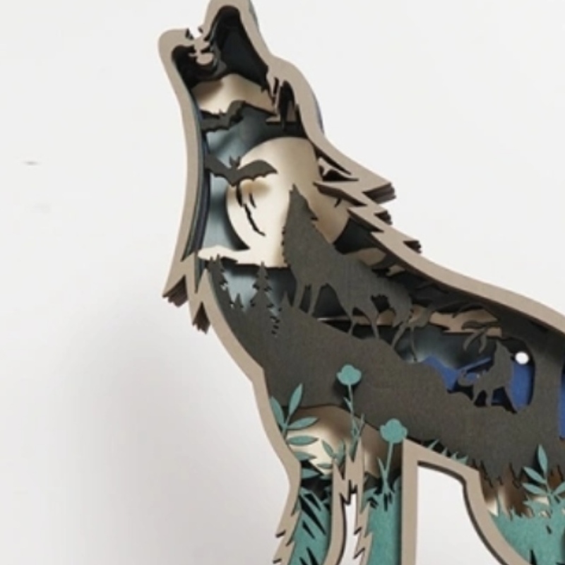 3D -puinen eläin susi