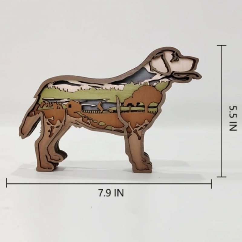 3D Labradorin eläinpuinen käsityökoriste