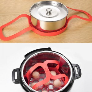 Silikonihöyrylaiva matto, jossa on rintareppu ja scalding-pöytämato BPA-vapaa silikoni-munahöyryteline, helppo puhdistaa ja matkustaa