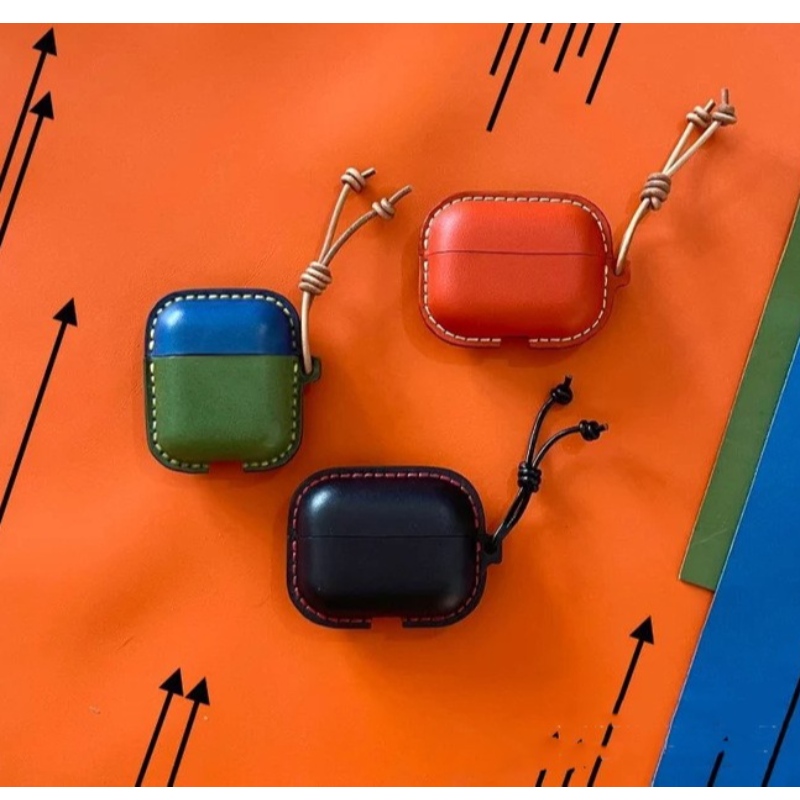 Uusi Apple Airpods -suojakotelo, all-in-one-käsintehtynahkakotelo, Bluetooth-kuulokemikrofoni, törmäyksen vastainennahkakotelo