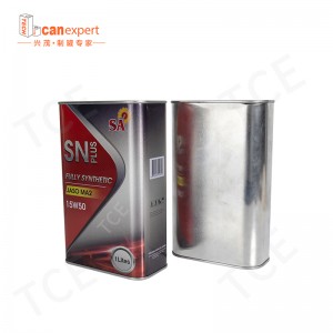 Ylämyynti vuotokestävä 1L öljypakkausneliötölkki muovisilla veto-kansilla