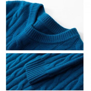 Miesten pyöreä kaulakaapeli Kukka Lämmin seitsemänneulan paksuuntunut villapaita