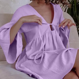 Puuvillapajamas pyjamas rento löysä kodin pyjama