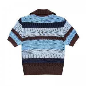 Naiset kevään kesän muoti Jacquard meshneulottu villapaita