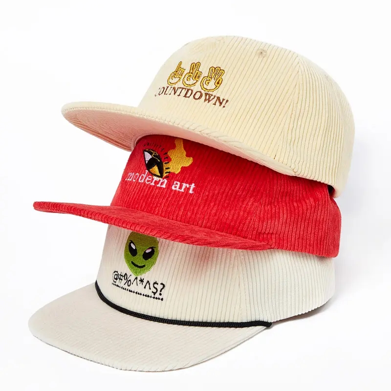 Tukkumyynti Custom Cordboy 3D -kirjonta Snapback Hat Snapback Cap