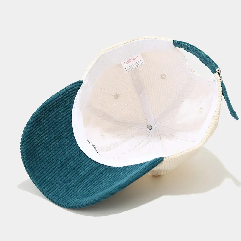 Tukkumyynti mukautettu suunnittelukirjonta -logo Corduroy Dad Hat Vintage 6 Paneel Baseball Hat Fashion Casual Baseball Hatut