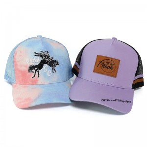 Mukautetut klassiset korkealaatuiset 5 paneelit aikuiset baseball -kuorma -autot hattuja kirjonta -logolla, kohokuviointipuristimen tulostaminen