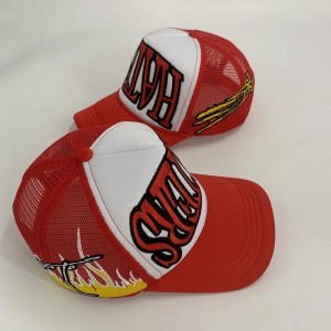 Korkealaatuinen suurin kokoinen versio kirjontakuorma -autojen hattu mukautettu logo