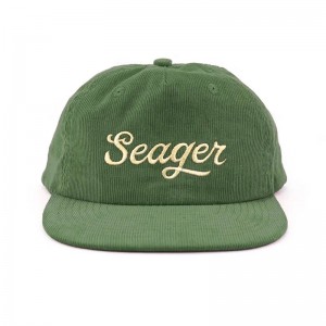 Corduroy 5 Panel -kirjonta -logokorkit jäsentämättömät snapback -hatut irtotavarana