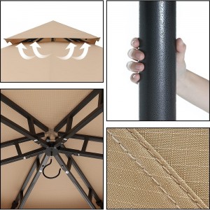 10 \\\\ \'x10 \\\\\' gazebos terasseille ulkona kuusikulmainen huvimaja verkko- ja yksityisyysverhoilla