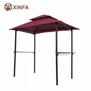 8 \\\\ \'x 5 \\\\\' Canopy Top Grill Gazebo Outdoor Patio Grilli Gazeban turvakoti tukevalla teräskehyksellä, punainen