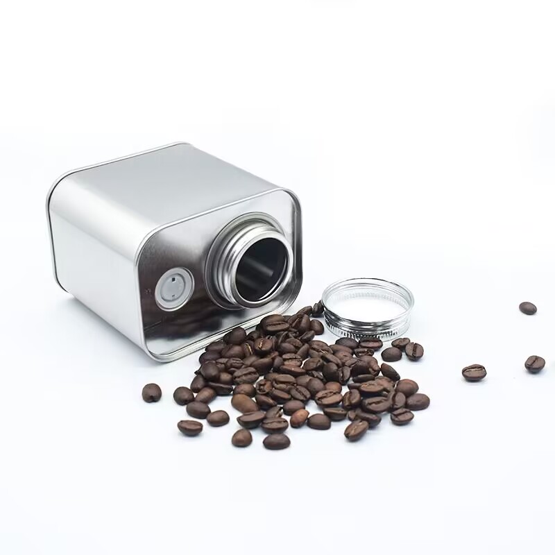 Mukautettu tinaplate tina tölkkivalmistaja Tulosta tinaplate tyhjiä kahvipapuja tee tina -lahjapakkaus metalli tölkki 250 g kahvipakkaus