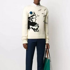 Räätälöity talvivalmistus rentoneulottu jacquard -villapaita ihmiselle