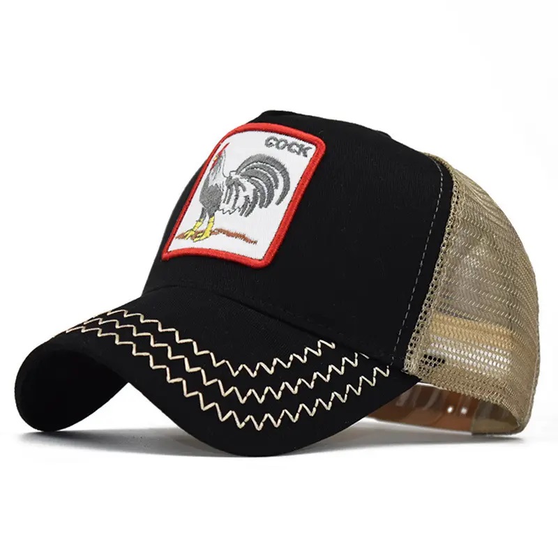 Tukkumyynti 5 Paneelin sarjakuva Sports Caps Brrouidery Mesh Gorros Baseball Cap Man Eläinten kuorma -autot hatut