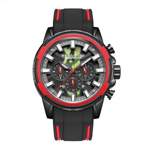 Baogela Uudet kellot miehet Ruostumaton kumihihna Sininen kello Man Ylellinen Vedenpitävä kronografia rannekello Luminous Relogio 22601