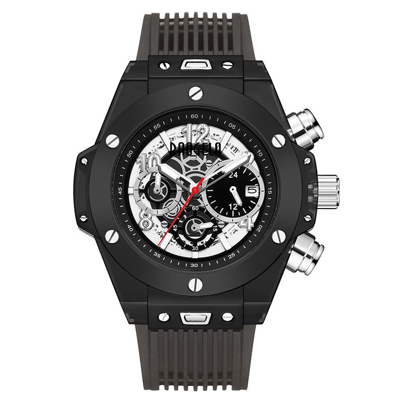 Baogela -tuotemerkki Täysi läpinäkyvä kello Luxury Mens Watch Fashion Sports Sotilaallinen Reloj Creative Men Women Chronograph Quartz Watch 20013