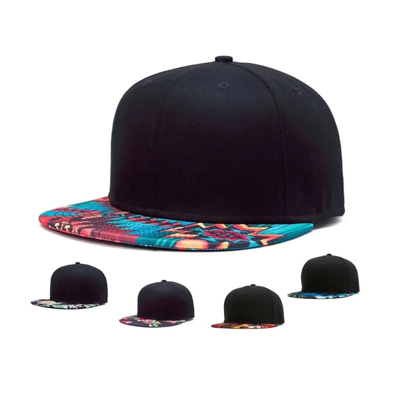 3D -tulostus Snap Back Fitted Frim Hat Street -hip Printing Flat Bill Havaijin hatut suunnittelevat oman Snapback Cap/hat