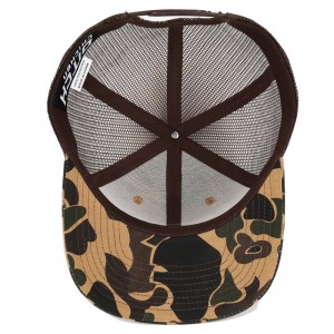 Custom Duck Brown Camo Snapback Mesh Patch Logo 6 Paneel Richardson 112 Trucker Cap Hat