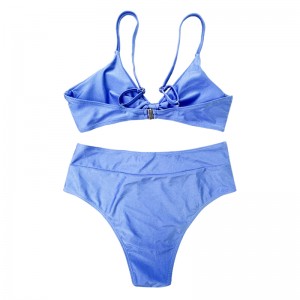 Yksivärinen seksikäs selkänoton hihnan uimapuku