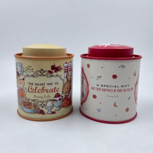 Tinplate pyöreä teetä caddy karkkikappalepakkauslaatikko tina -laatikko