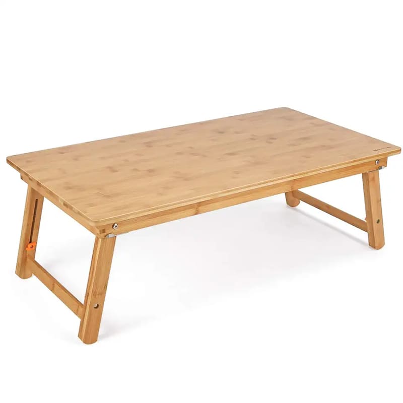 Bambupäätypöytä iso kokoinen lattiapöytä pöytälokero aamiaista tarjoilualustaan ​​taitettavat jalat säädettävä matala sohvapöytä