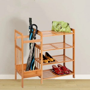 Nelikerroksinen monitoiminen sisäänkäynti Bambukenkäteline