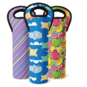 OEM -mainostuotteet räätälöity valkoinenneopreeni -viinilaukku sublimaatiotulostukseen