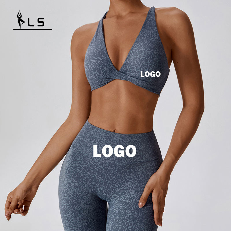 SC1054 Yoga Set Fitness Woman 2024 Sport Bra- ja Leggingss Print Fitness Yoga Wear Gym -Nainen sarja