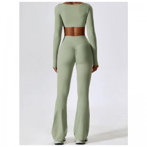 SC9272 Jooga SetS Fitness Women 2023 pitkähihainen urheilurintaliivit kuntosalihousut kaksiosainen leimahtava säärystia