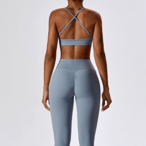 SC10164 Cross Back Back Yoga Sports Bra High Impact Pehded Logo Naisten harjoitusurheilurintaliivit Tukkumyyntijoogakasvi